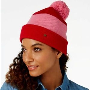 Kate Spade New York Colorblock Beanie Red One Size